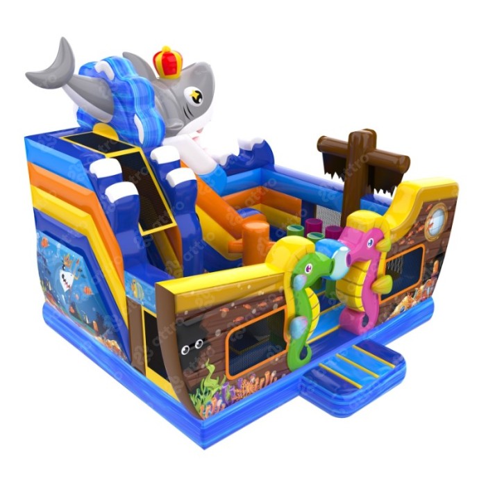 Надувная горка "Сокровища моря" 5*4,5*4,8 м