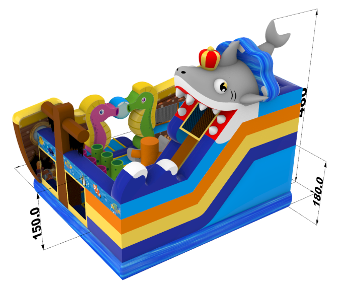 Надувная горка "Сокровища моря" 5*4,5*4,8 м