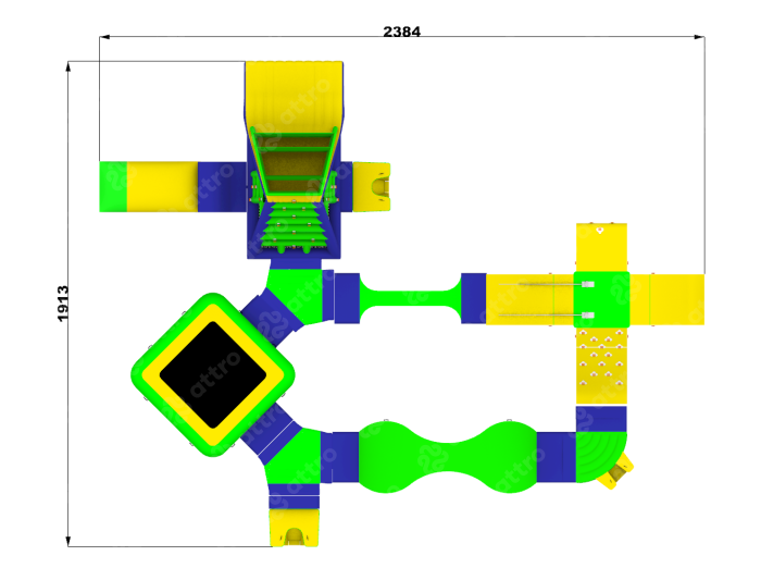 Надувной аквапарк «Спорт парк 35» 24*19*2,8 м 