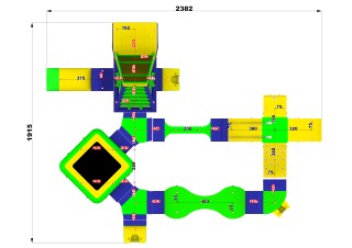Надувной аквапарк «Спорт парк 35» 24*19*2,8 м 
