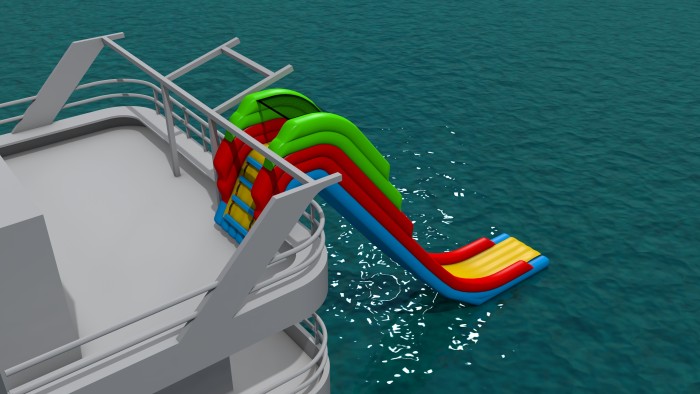 Надувная водная горка для яхты
