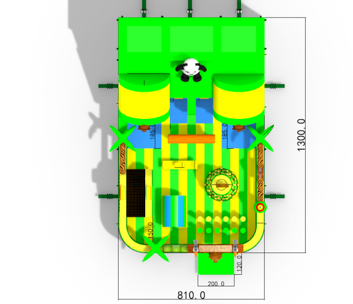 Надувная горка  "Джунгли" 13*8*8 м