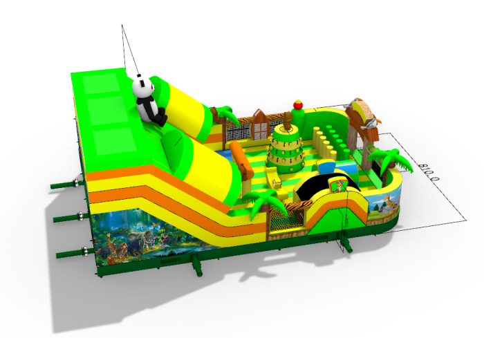 Надувная горка  "Джунгли" 13*8*8 м