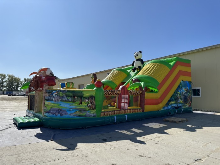Надувная горка  "Джунгли" 13*8*8 м