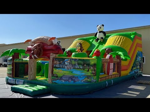 Надувная горка  "Джунгли" 13*8*8 м