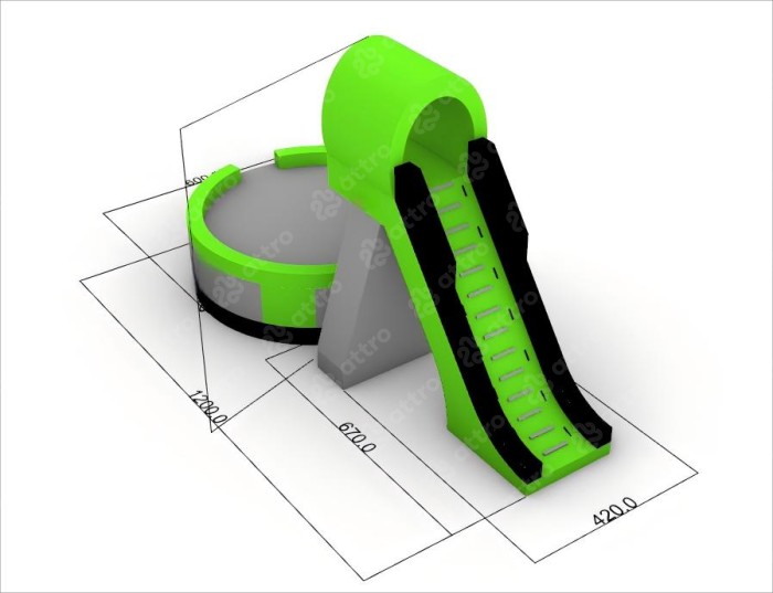 Надувная вышка с подушкой "Прыжок с высоты" 12*6*7 м