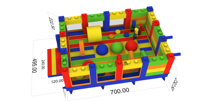 Надувной батут "Супергерои" 7*5*2,3 м