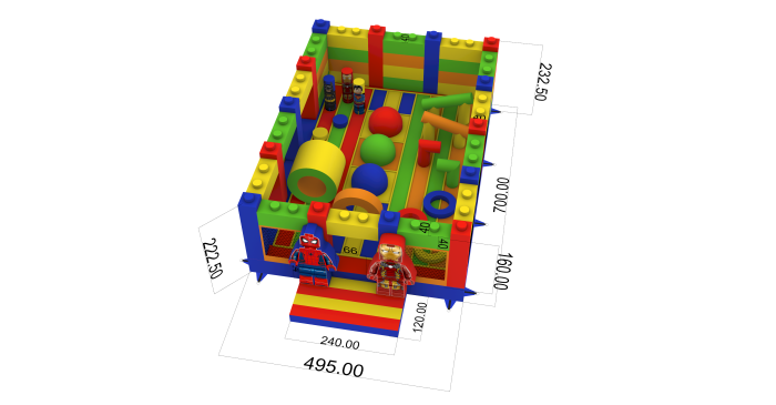 Надувной батут "Супергерои" 7*5*2,3 м