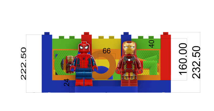 Надувной батут "Супергерои" 7*5*2,3 м