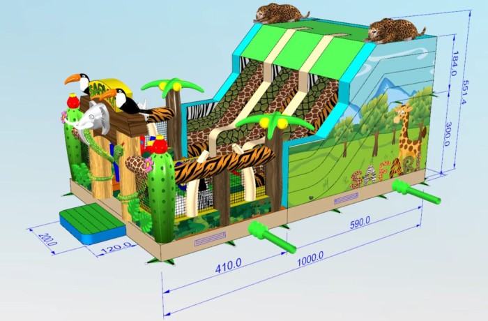 Надувной батут "Сафари" 10*6*4,15 м Б/У