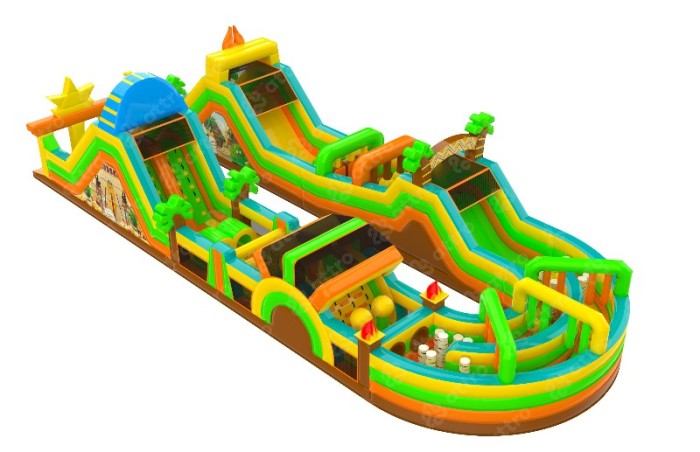 Надувная полоса препятствий «Забытые пирамиды» 25*10*6,1 м