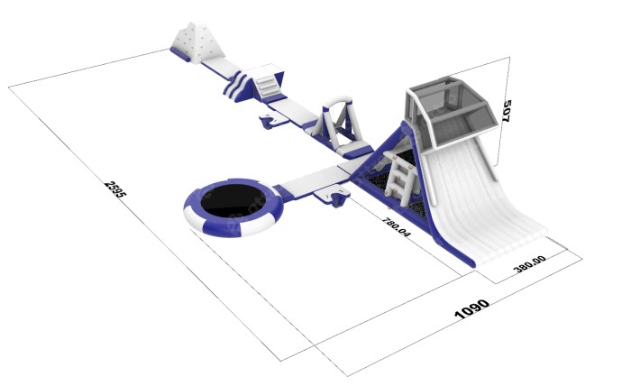 Надувной аквапарк «Спорт парк» 26*11м