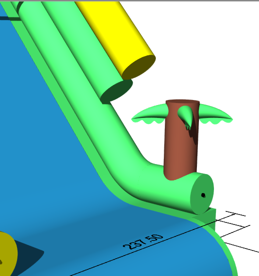 Надувная водная горка герметичная 4*4*4 м