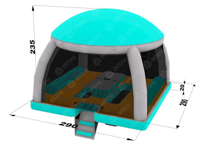 Надувная палатка на воду 2,9*2,9*2,4 м
