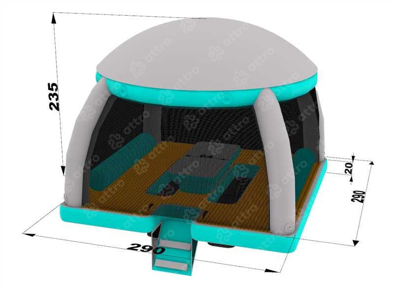 Надувная палатка на воду  2,9*2,9*2,4 м