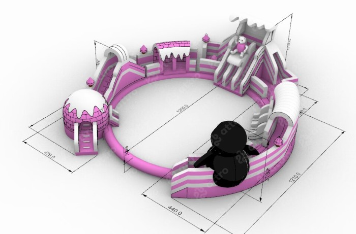 Надувной аквапарк "Северный полюс" 15*15