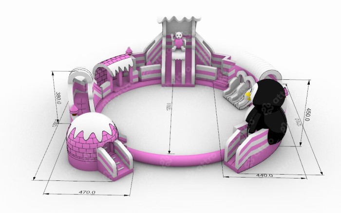 Надувной аквапарк "Северный полюс" 15*15