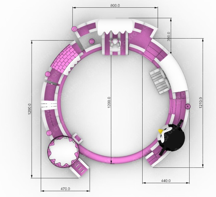 Надувной аквапарк "Северный полюс" 15*15