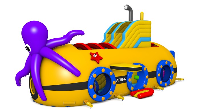 Надувной батут "Субмарина" 20*8*10 м