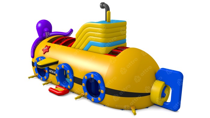 Надувной батут "Субмарина" 20*8*10 м