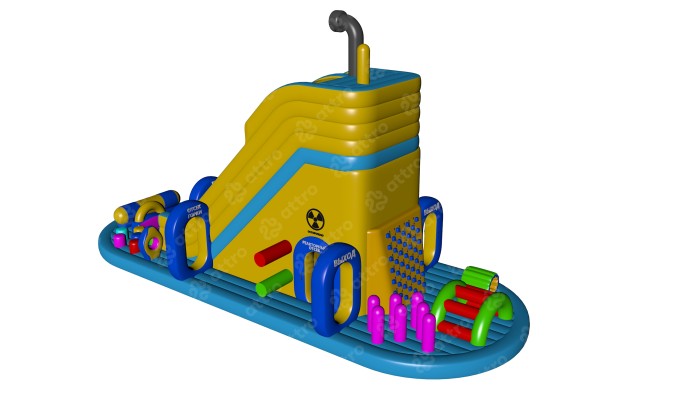 Надувной батут "Субмарина" 20*8*10 м