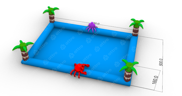 Надувной бассейн 7*5*0,65 м