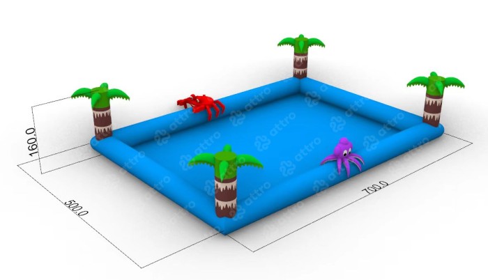 Надувной бассейн 7*5*0,65 м