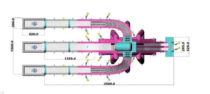 Водная надувная горка "Триппо" 35*15*14 м
