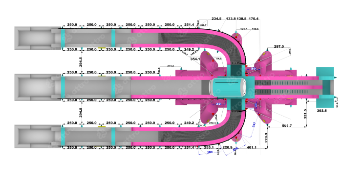 Водная надувная горка "Триппо" 35*15*14 м