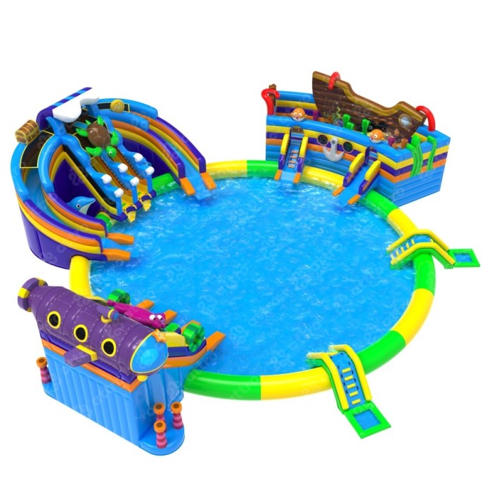 Надувной аквапарк "Подводная лодка" 27*25*7,1 м