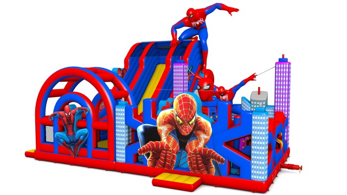 Надувная горка "Спайдермен" 16*14*11 м