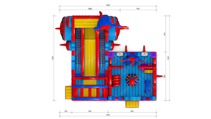 Надувная горка "Спайдермен" 16*14*11 м