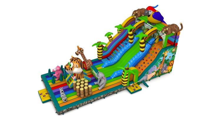 Надувной батут "Джунгли" 16*7*9 м