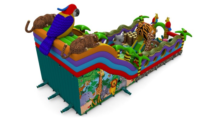 Надувной батут "Джунгли" 16*7*9 м