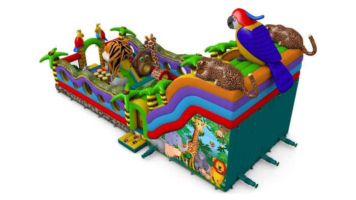 Надувной батут "Джунгли" 16*7*9 м