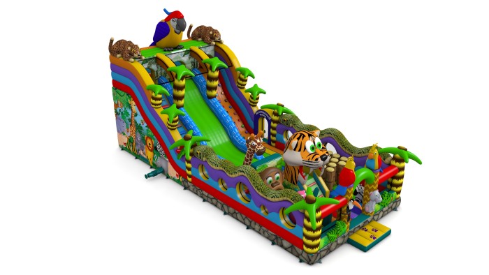 Надувной батут "Джунгли" 16*7*9 м