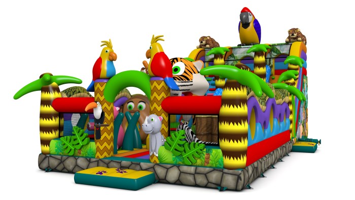 Надувной батут "Джунгли" 16*7*9 м