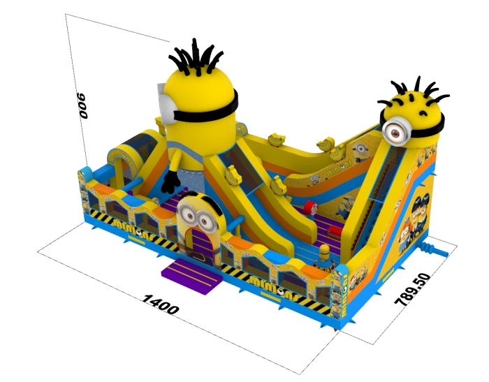 Надувная горка "Эра миньонов" 14*8*9