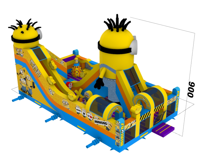 Надувная горка "Эра миньонов" 14*8*9
