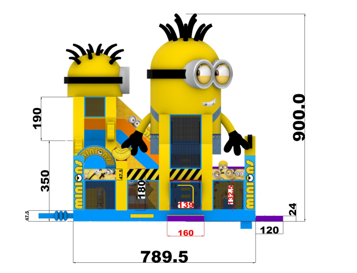 Надувная горка "Эра миньонов" 14*8*9