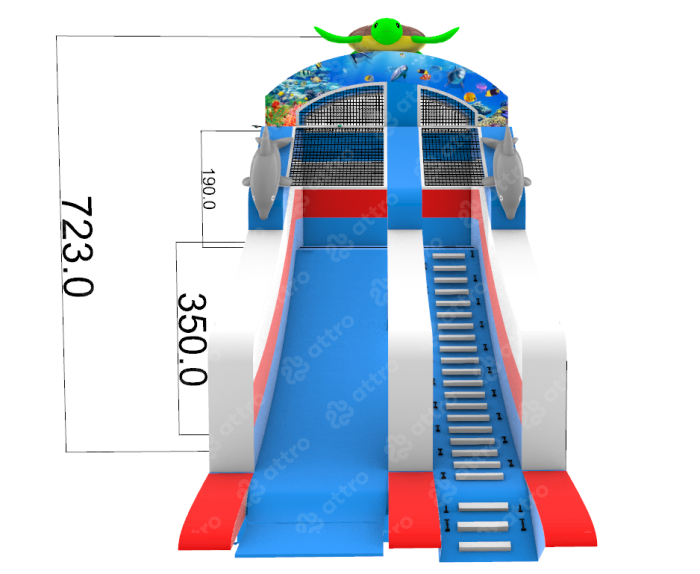 Надувной аквапарк "Океанариум" 15*15*7,2 м