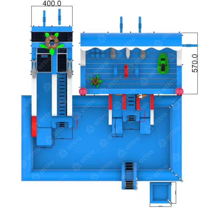 Надувной аквапарк "Океанариум" 15*15*7,2 м