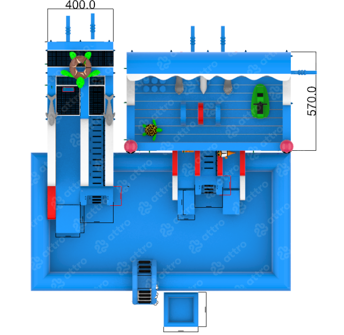 Надувной аквапарк "Океанариум" 15*15*7,2 м