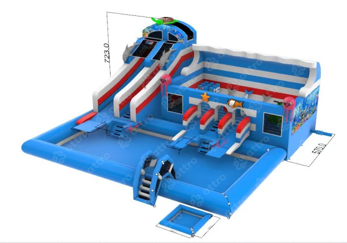 Надувной аквапарк "Океанариум" 15*15*7,2 м