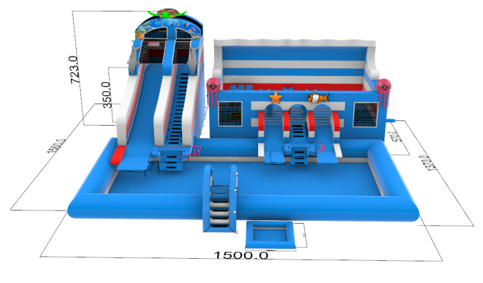 Надувной аквапарк "Океанариум" 15*15*7,2 м