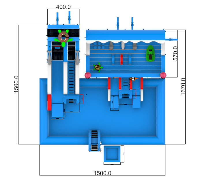 Надувной аквапарк "Океанариум" 15*15*7,2 м