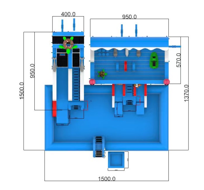 Надувной аквапарк "Океанариум" 15*15*7,2 м