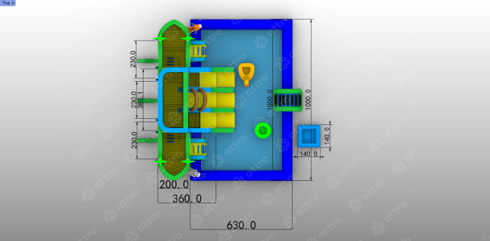 Надувной аквапарк "На волне" 10*8,3*3,2 м