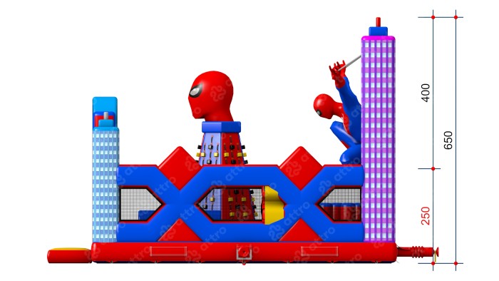 Надувной батут "Спайдермен" 8*8*6,5 м