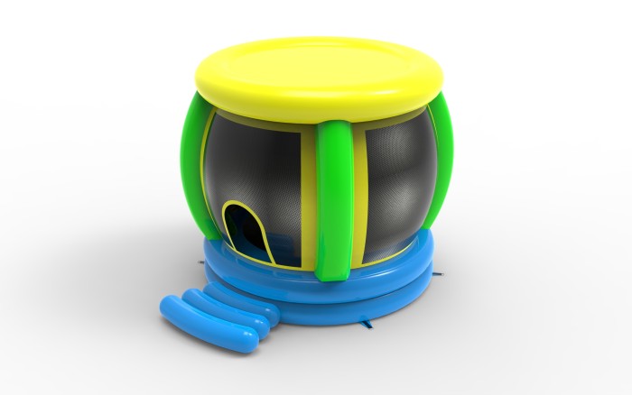 Надувной спортивный батут с сеткой 4*3*2,9 м